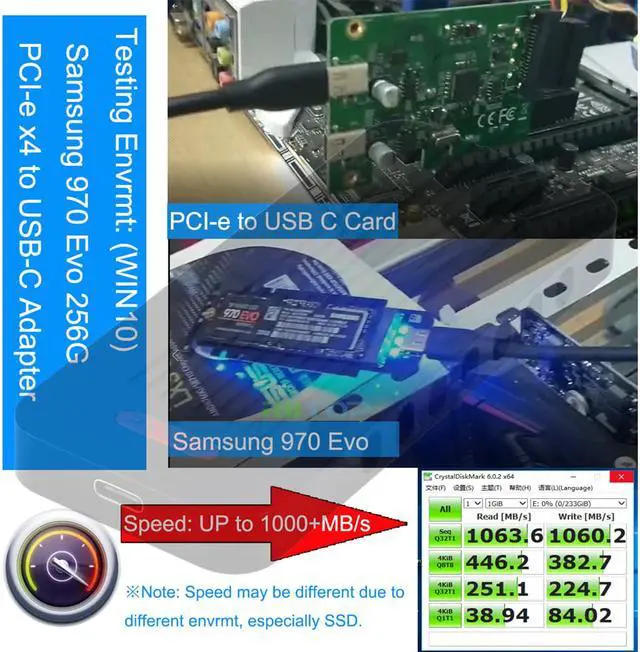 Alt view image 4 of 7 - RIITOP NVMe Enclosure External M.2 PCI-e NVMe to USB C Adapter Enclosure Case (Gen 2) 10Gb for Samsung M-Key PCIe M.2 NVMe 960 970 Pro EVO SSD, Intel PM951 600P SSD - Aluminum in Black