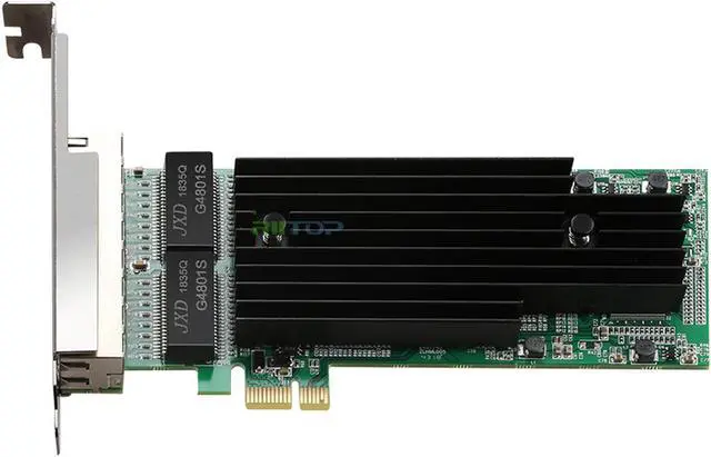 Alt view image 2 of 5 - 4 Ports 1000Mbps Gigabit PCI-e Express Server Network Adapter Controller Card with Low Profile Bracket - Lan Card Intel 82575 Chipset Quad RJ45 1Gbps