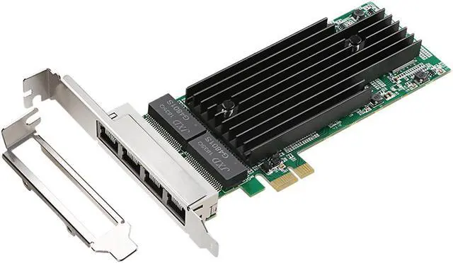 Main image of 4 Ports 1000Mbps Gigabit PCI-e Express Server Network Adapter Controller Card with Low Profile Bracket - Lan Card Intel 82575 Chipset Quad RJ45 1Gbps