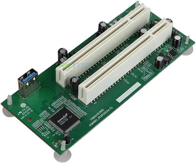 Alt view image 3 of 4 - PCIe to PCI Adapter, RIITOP PCI-e Express to 2x PCI Expansion Card Converter Riser Extender with USB 3.0 (2Ft) Cable