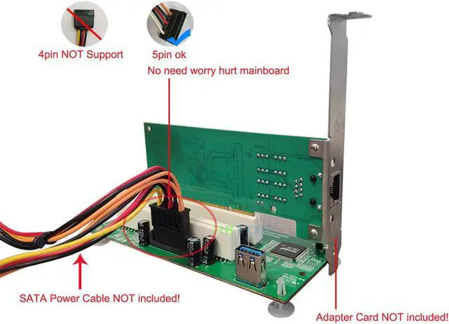 Alt view image 2 of 4 - PCIe to PCI Adapter, RIITOP PCI-e Express to 2x PCI Expansion Card Converter Riser Extender with USB 3.0 (2Ft) Cable