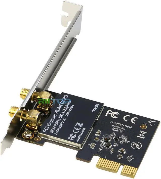 Alt view image 4 of 6 - RIITOP 1200M PCI-e Express WIFI Card Adapter Wireless AC Dual-Band 2.4G 5G with Realtek 8112AE Chipset