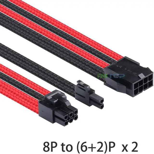 Alt view image 5 of 7 - RIITOP ATX Sleeved Extension Power Supply Cable Kit 18AWG, PSU/ATX/EPS, 24 Pin, 8 Pin PCI-e, 6 Pin PCI-e, 6 + 2 Pin, with Cable Comb 24 Pieces Set