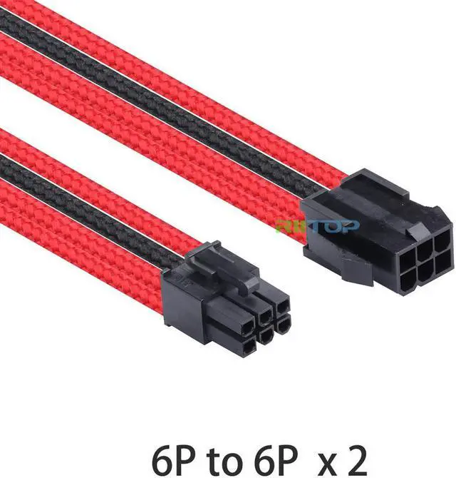 Alt view image 4 of 7 - RIITOP ATX Sleeved Extension Power Supply Cable Kit 18AWG, PSU/ATX/EPS, 24 Pin, 8 Pin PCI-e, 6 Pin PCI-e, 6 + 2 Pin, with Cable Comb 24 Pieces Set