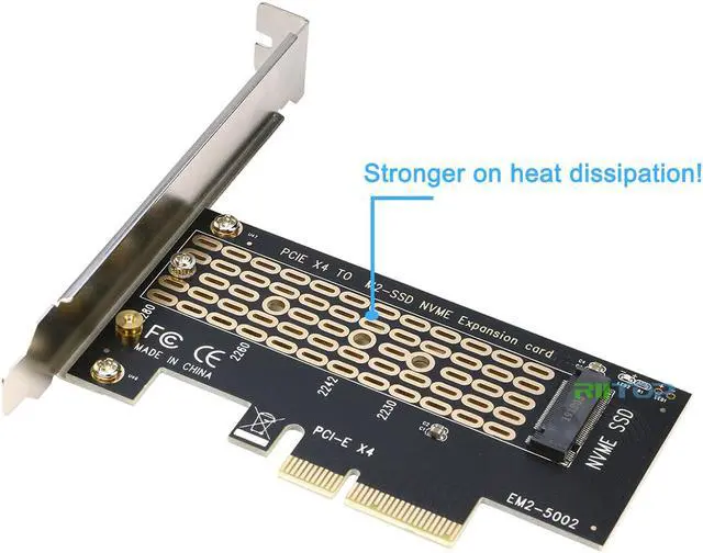 Alt view image 2 of 5 - RIITOP NVMe PCIe Adapter, PCI-e 3.0 x4 to NVMe AHCI SSD Converter Adapter Card for M Key M.2 NVMe 2280 2260 2242 2230 mm SSD Hard Drive