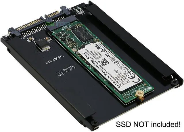 Alt view image 4 of 7 - RIITOP M.2 NGFF to SATA 2.5inch Adapter Converter Open-Frame Bracket, For B Key M.2 NGFF SATA SSD 2280/2260/2242/2230 mm, Aluminum in Black