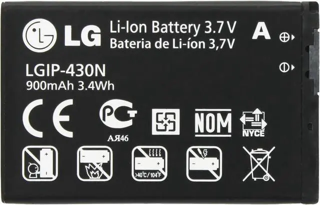 Alt view image 6 of 7 - LG OEM LGIP-430N BATTERY FOR IMPRINT MN240 WINE II