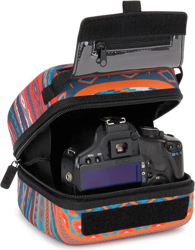 Alt view image 11 of 11 - USA Gear Quick Access DSLR Hard Shell Camera Case (Southwest) w/Molded EVA Protection, Padded Interior, Holster Belt Loop and Rubber Coated Handle - Works W/Nikon, Canon, Pentax, Olympus and More