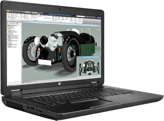 Alt view image 3 of 4 - HP ZBook 17 G2, 17.3" HD+ Laptop, Intel Core i7-4810MQ @ 2.80 GHz, 16GB DDR4, 1TB HDD, DVD-RW, Bluetooth, Webcam, Microsoft Windows 10 Home 64-bit