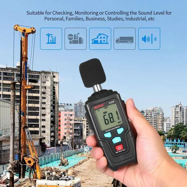 Alt view image 3 of 7 - MESTEK SL620 Decibel Meter Audio Level Meter Logger 30-135dB Noise Measurement Sound Level Meter Detector Diagnostic Tool