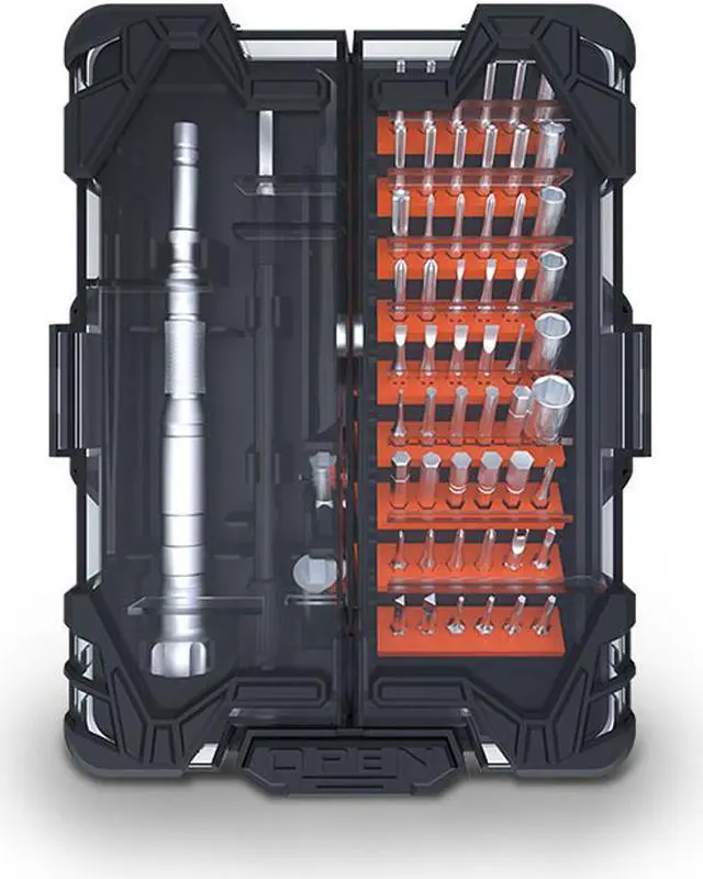 Alt view image 2 of 7 - JAKEMY 2019 New Product JM-8163 62 IN 1 Precision S-2 Screwdriver Set with Unique Open Button for Home Electronics DIY Repair
