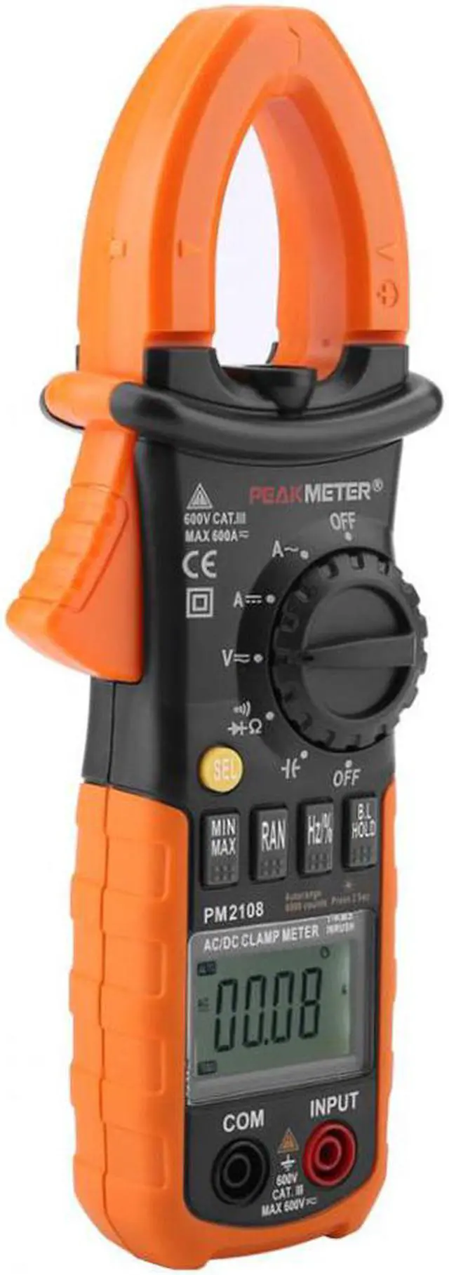 Alt view image 3 of 7 - PEAKMETER PM2108 Clamp Meter Portable Digital AC/DC Clamp Meter Multimeter Current Voltage Resistance Tester Multimeters