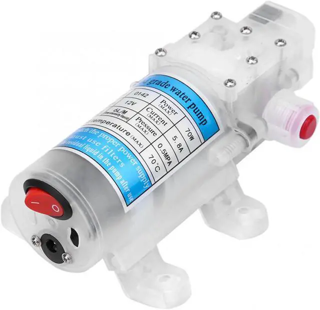 Alt view image 2 of 7 - DC 12V 70W ABS Diaphragm Water Pump Food Grade Self-priming Diaphragm Water Pump with Switch 6L/min Self-priming