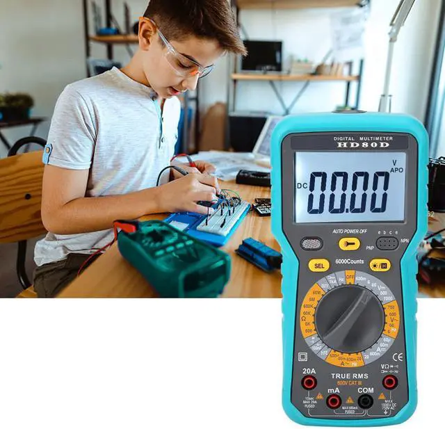 Alt view image 6 of 7 - HD80D 6000 Counts Digital Multimeter ACV/DCV Electric Hand-Held Tester Meter LCD Multimeter Electrical instrument