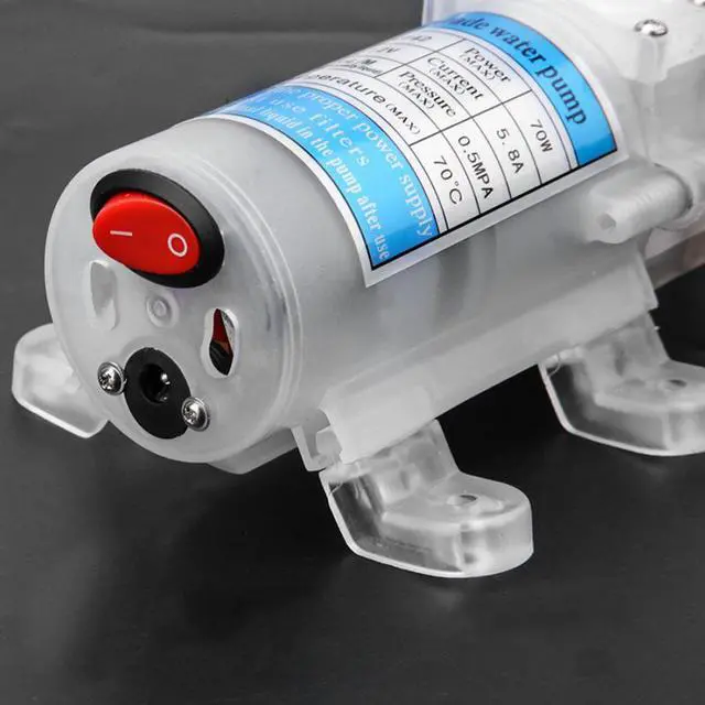 Alt view image 7 of 7 - DC 12V 70W ABS Diaphragm Water Pump Food Grade Self-priming Diaphragm Water Pump with Switch 6L/min Self-priming