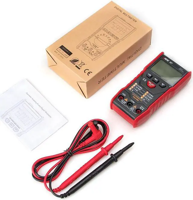 Alt view image 5 of 7 - ANENG M21 Digital Auto Multimeter Meter with Backlight 6000 Counts Voltage Current Resistance Measurement Test Ammeter Voltmeter LCD Display - Red