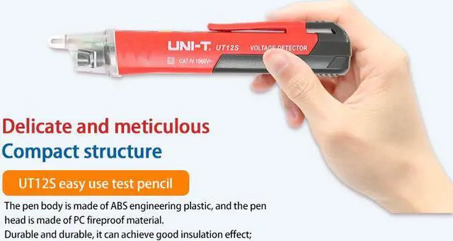 Alt view image 2 of 5 - UNI-T UT12S 90V-1000V AC Voltage Detector Non-contact Pencil Stick Electric Power LED Light Sensor Tester Meter
