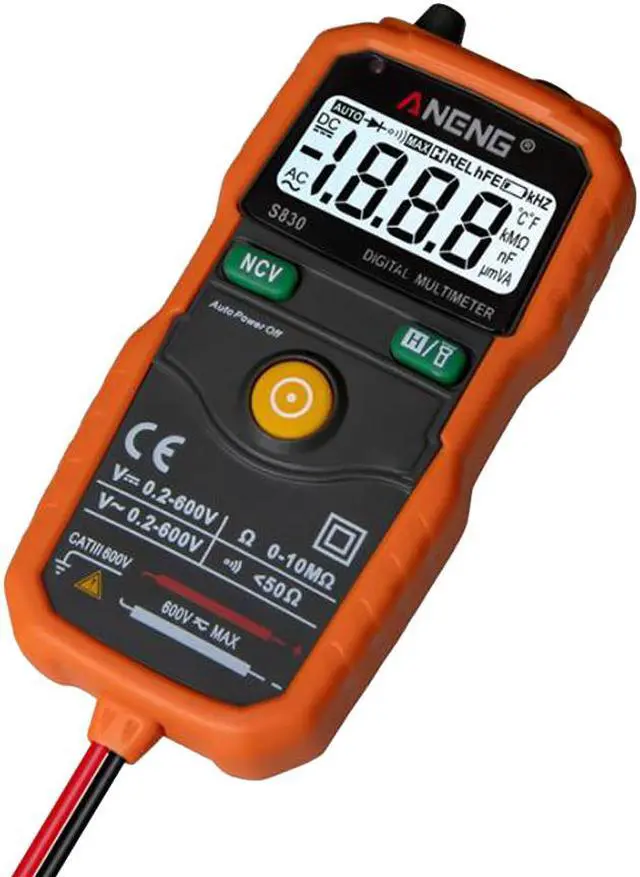 Main image of ANENG S830 True RMS Digital Multimeter Smart Multimeter Measuring DC/AC Voltage Meter Resistance Tester with LCD Display - Orange