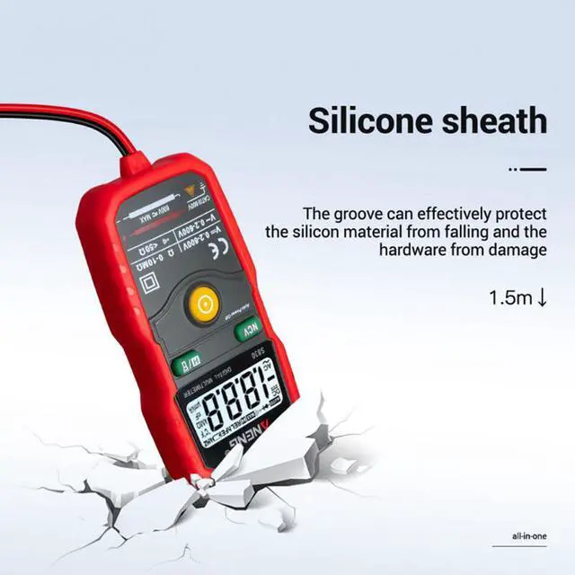 Alt view image 2 of 7 - ANENG S830 True RMS Digital Multimeter Smart Multimeter Measuring DC/AC Voltage Meter Resistance Tester with LCD Display - Red