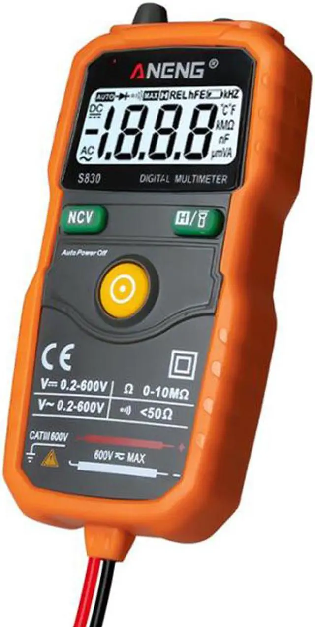 Alt view image 5 of 6 - ANENG S830 True RMS Digital Multimeter Smart Multimeter Measuring DC/AC Voltage Meter Resistance Tester with LCD Display - Orange
