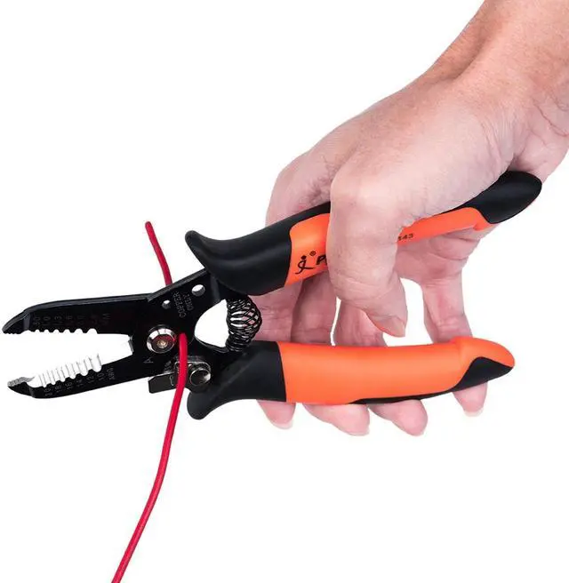 Alt view image 7 of 7 - PARON JX-1143-A 6-hole Multifunctional Wire Stripper Fine Grinding Stripping Shearing Type Wire Clamping Pliers Double-layer Two-color Comfortable Handle Wire Cutting Pliers AWG20-10 0.8-2.6mm²