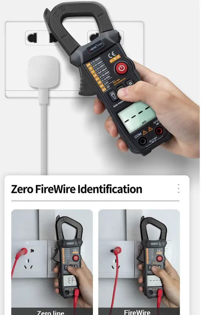 Alt view image 2 of 4 - ANENG ST208 Digital Clamp Meter Multimeter Car 6000 counts AC/DC Current Measure Transistor Tester Voltimetro Amperimetro - Black