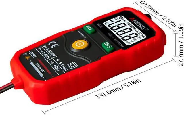 Alt view image 6 of 7 - ANENG S830 True RMS Digital Multimeter Smart Multimeter Measuring DC/AC Voltage Meter Resistance Tester with LCD Display - Red