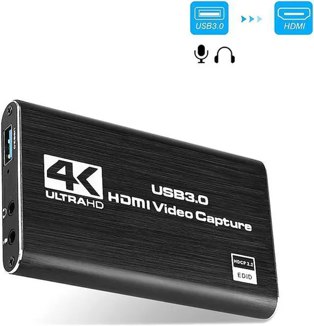 Alt view image 2 of 6 - HDMI Video Capture Card 4K Sn Record USB3.0 1080P 60FPS Game Capture Device