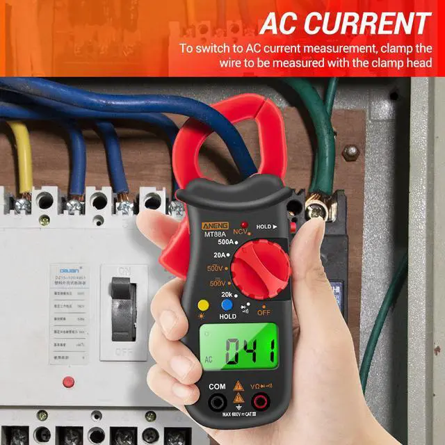 Alt view image 7 of 7 - ANENG MT88A Clamp Meter Multimeter Meter 1999 Counts Auto Range Handheld Current Ammeter Frequency Capacitance Tester NCV Test