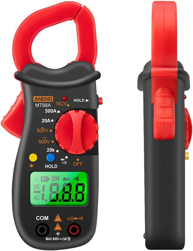 Main image of ANENG MT88A Clamp Meter Multimeter Meter 1999 Counts Auto Range Handheld Current Ammeter Frequency Capacitance Tester NCV Test
