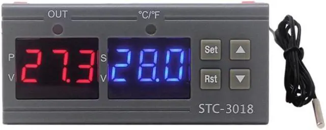 Alt view image 2 of 6 - STC-3018 Digital Temperature Controller Intelligent NTC Sensor Temp Control Thermostat for Freezer Fridge Hatching - 12V