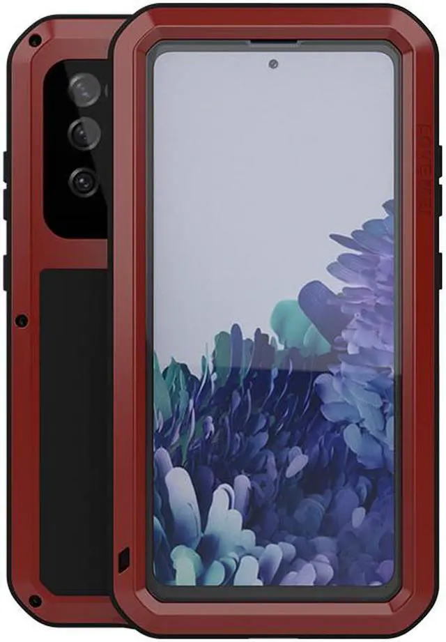 Main image of LOVE MEI Shock Dirt Proof Water Resistant Metal Armor Cover Phone Case for Samsung GALAXY S20 Fe - Red