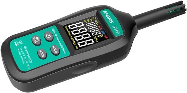 Alt view image 3 of 7 - ANENG GN401 Handheld Digital Thermometer Hygrometer Intelligent Non-contact Temperature Humidity Meter Industrial Agricultural Household Thermo-hygrometer Indoor and Outdoor Temperature Gauge Humidity