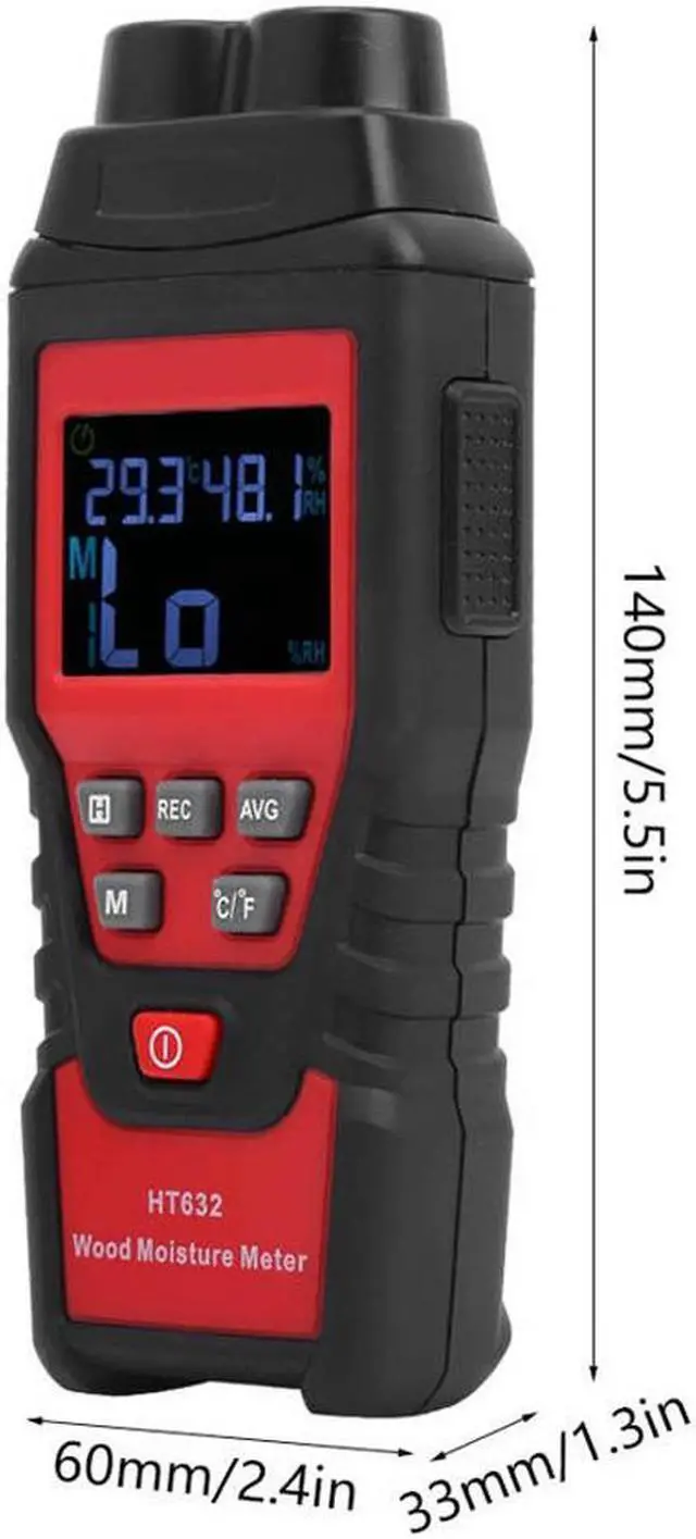 Alt view image 3 of 7 - HT632 Digital Wood Moisture Meter Wood Humidity Tester Hygrometer Damp Paper Cement Detector Moisture Meter
