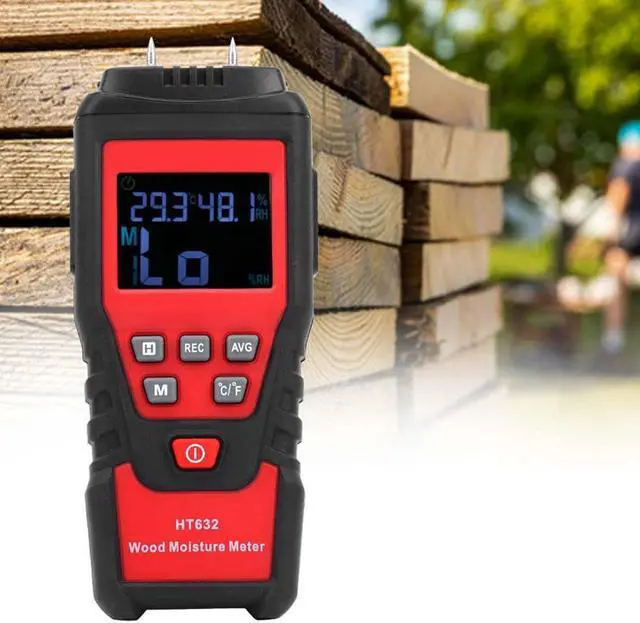 Alt view image 4 of 7 - HT632 Digital Wood Moisture Meter Wood Humidity Tester Hygrometer Damp Paper Cement Detector Moisture Meter