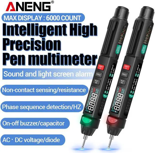 Alt view image 7 of 7 - ANENG A3008 Digital Multimeter Auto Intelligent Sensor Pen Tester 6000 Counts NonContact Voltage Meter Multimetre polimetro