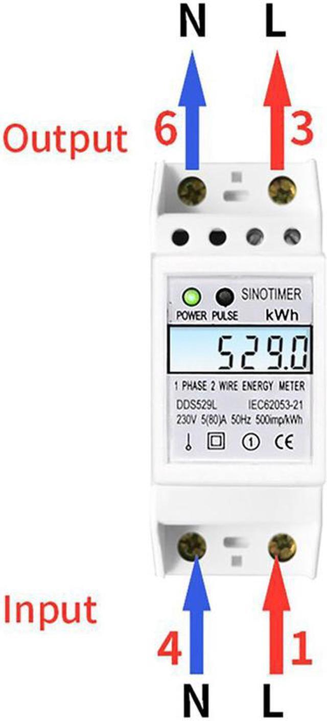 Alt view image 3 of 7 - Residential 2 Wire Single Phase Din Rail Energy Meter Electric KWH Meter With Backlight AC 230V 5-80A For Saving Power Energy