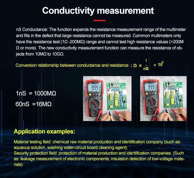 Alt view image 5 of 6 - UNI-T UT89XE Digital Multimeter Professional Tester True RMS Manual Range DC AC Voltmeter Ammeter Capacitor Temperature Meter