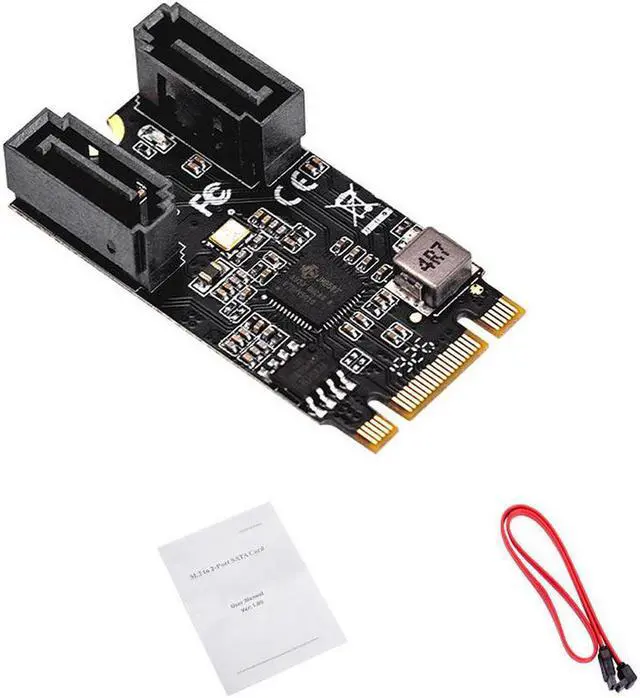 Main image of 2 Port SATA III 6gb/s M.2 21x41mm M Key and B Key Controller Adapter Card SATA 6G Internal