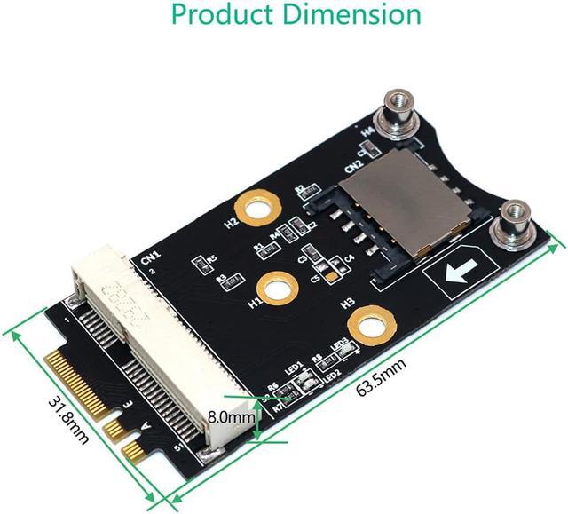 Alt view image 5 of 6 - Mini PCI-E to M.2 Key A/E Adapter Rise Card with SIM Card Slot for WiFi/WWAN/LTE Module Supports Win Linux