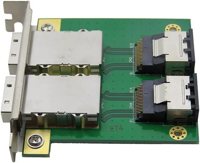 Alt view image 2 of 4 - Dual Mini SAS for Internal SFF-8087 SAS 36P to 2 Port External HD SAS26P SFF-8088 Front Panel PCI SAS Card Adapter