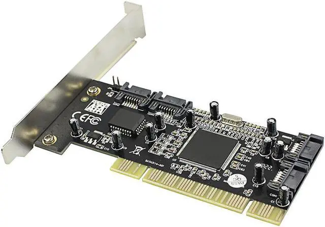 Alt view image 4 of 5 - PCI Expansion Add on Card 4 Ports SATA 1.5Gbps for Sil 3114 Chipset RAID Controller Card for PCI Standard 2.3 Desktop Computer