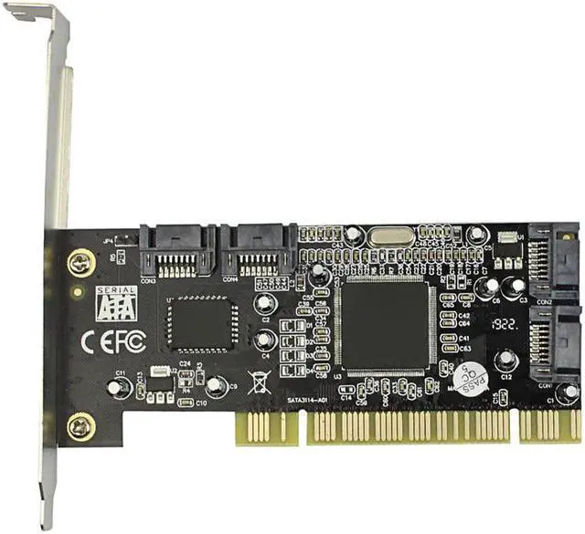 Main image of PCI Expansion Add on Card 4 Ports SATA 1.5Gbps for Sil 3114 Chipset RAID Controller Card for PCI Standard 2.3 Desktop Computer