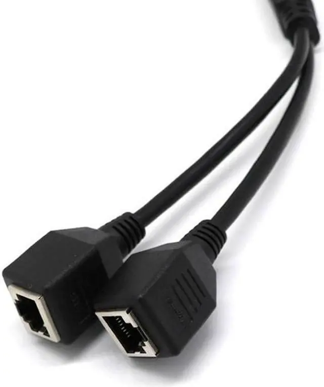 Alt view image 3 of 5 - 1 Male to 2 Female Socket Port LAN Ethernet Network RJ45 Plug Splitter Extender Adapter Connector Cable Extension Cable
