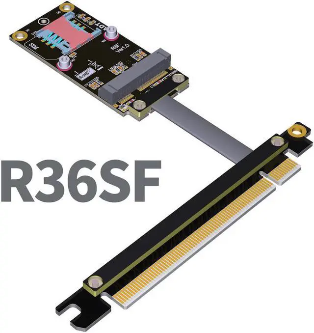 Alt view image 2 of 3 - ADT-Link PCI-E x16 To miniPCIe Extension Cord Adapter Cable gen3 8G/bps PCIe x16 mini PCIe For Wireless Card - 5CM