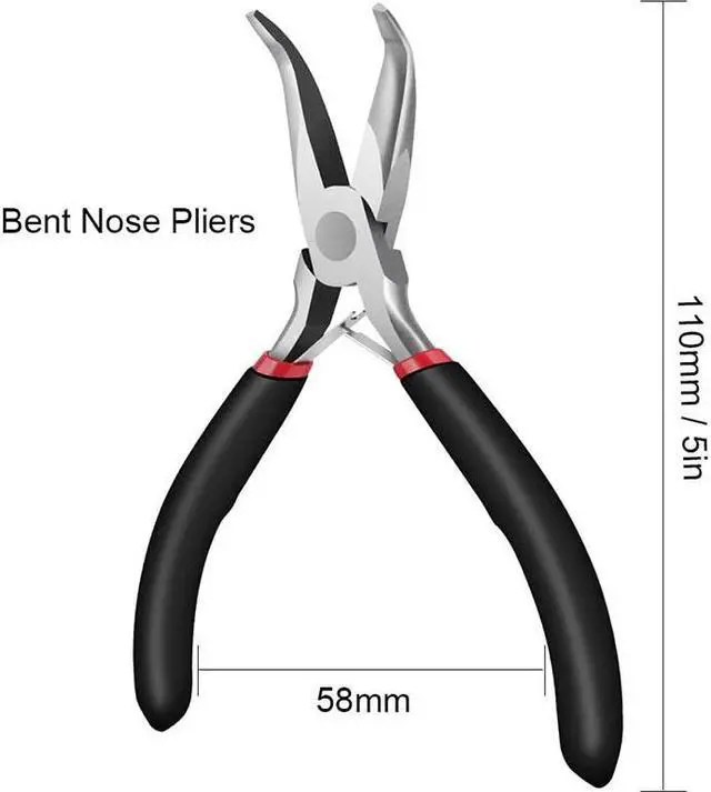 Alt view image 2 of 4 - 2Pack Bent Chain Nose Pliers and Round Nose Pliers for Crafting and Repair Jewelry Making Supplies