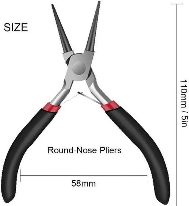 Alt view image 3 of 4 - 2Pack Bent Chain Nose Pliers and Round Nose Pliers for Crafting and Repair Jewelry Making Supplies