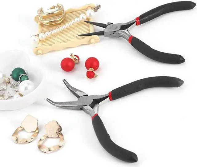 Alt view image 4 of 4 - 2Pack Bent Chain Nose Pliers and Round Nose Pliers for Crafting and Repair Jewelry Making Supplies