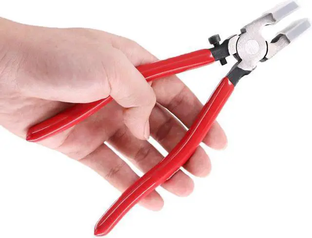 Alt view image 5 of 7 - Heavy Duty Key Fob Pliers Tool Metal Glass Running Pliers With Flat Jaws Studio Running Pliers Attach Rubber Tips