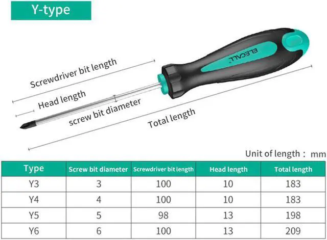 Alt view image 3 of 6 - Strong Magnetic Y3.0 Shape Screwdriver Hand Tool